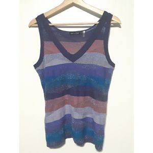 Nic + Zoe | Geometric metallic sleeveless sweater